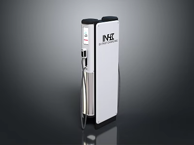 INFC Electric Vehicle Charger With Modern Sleek White And Black Design 3d model