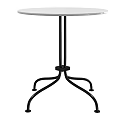 Modern Round Dining Table With White Surface And Black Metal Legs Design 3d model
