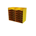Practical Yellow Storage Organizer With Multiple Compartments For Office Supplies