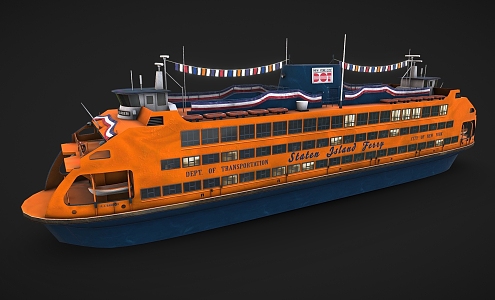 Ferry Ship Cartoon Ship Boat Yacht Cruise Ship Cruise 3d model