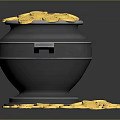 Black Container Filled With Gold Coins Spilling And Scattered Around