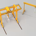Yellow Industrial Gantry Cranes With Mobile Frame Structure And Hoist Equipment