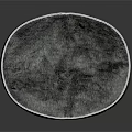 Modern Round Gray Faux Fur Pouf With Soft Plush Surface For Living Room