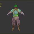 Medieval Knight Armor With Metallic Chainmail Helmet Red Lining And Colorful Accents