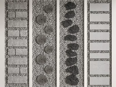 Creative Stepping Stones Design With Various Stone Patterns For Garden Paths 3d model