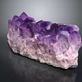 Natural Purple Amethyst Cluster With Sharp Crystals And White Base Formation