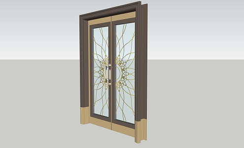 Double Door Exquisite Luxury Double Door 3d model