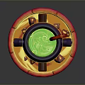Decorative Purple Cauldron With Green Liquid Red Ladle And Glowing Brick Base