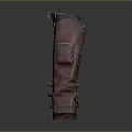 Red Brown Cargo Pants With Multiple Pockets Belt And Distressed Design 3d model