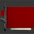 Vintage Red And White Fuel Pump With Worn Surface And Display On Gray Background