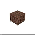 Sturdy Red Brick Stone Stack With Wooden Pallet Base Structure 3d model