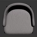 Modern Light Gray Upholstered Accent Chair with Curved Backrest and Black Metal Legs