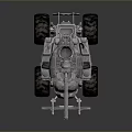 Futuristic Armored Tank With Large Wheels Metallic Cannon And Mechanical Details