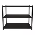 Black 3 Tier Open Design Storage Shelf For Modern Home Organization