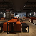 Modern Snoemaker Shoe Store Counter In Mall With Glass Frontage And Displayed Shoes