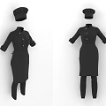 Professional Black Chef Uniform Set With Hat Top Apron And Pants