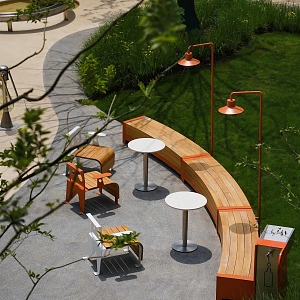 Modern Outdoor Chair Outdoor Bench Landscape Seat Curved Bench Multifunctional Bench Landscape Lamps Outdoor Rest 3d model