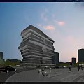 Modern Office Building With Glass Facade Contemporary Design And Urban Street View