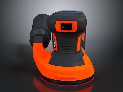 Handheld Wireless Electric Sander with Orange Black Design for Home Sanding Projects 3d model