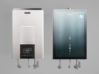Casarte Water Heaters White And Dark Models With Digital Display And Control Panel 3d model