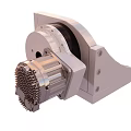 Industrial Mechanical Component With White Casing And Metal Gear Mechanism