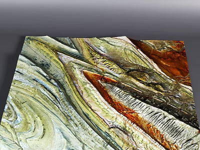 Artistic Micro Terrain Design Featuring Layered Wavy Texture And Earthy Tones 3d model