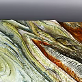 Artistic Micro Terrain Design Featuring Layered Wavy Texture And Earthy Tones