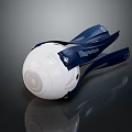 Modern Projection Surveillance Device With White Spherical Body And Blue Components 3d model