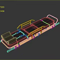 Medical Emergency Stretcher With Yellow Frame And Black Mattress For Rescue Use
