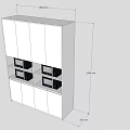 Detailed Kitchen Cabinets Design With Dimensions And Microwave Storage Compartments 3d model