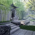 Landscape Construction and Development of Chinese Courtyard Landscape Demonstration Area 3d model