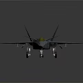 Stealth Fighter Jet With Sleek Gray Body Single Seat Cockpit And Landing Gear