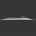 Natural Scene Featuring Snowy Landscape And Rocky Formations On White Surface 3d model