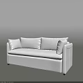 Modern Gray Fabric Sofa With Soft Cushions Sleek Armrests And Clean Lines 3d model