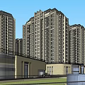Modern Commercial Street Featuring High Rise Buildings And Shopping Complex
