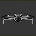 White Drone With Four Propellers Orange Accents Built In Camera And Modern Design