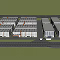 Modern Industrial Park Workshop 3d model