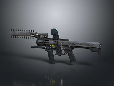 Modern Tactical Rifle With Rail System Scope Ergonomic Grip And Black Finish Design 3d model