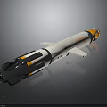 Gray And Orange Missile With Tail Fins Marked 8826 3D Rendered Model