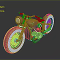 Vintage Copper Motorcycle With Round Headlight Red Seat Exposed Engine And White Wall Tires
