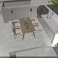 Modern Garden Landscape Design With Courtyard Pathway Seating Trees And Evening Lighting
