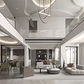 Modern Loft Living Room With Double Height Space And Minimalist Design