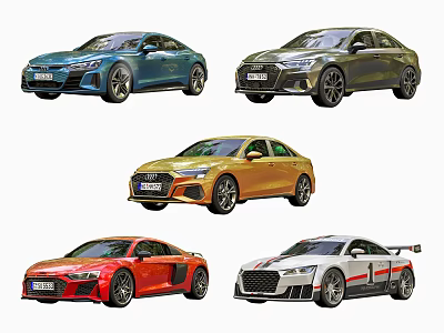 Luxury Audi Cars Collection Featuring Sedans Sports Cars Multiple Colors And Sporty Designs 3d model