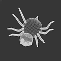 Fun Cute Reptile with Black Body Red Eyes and Sharp Teeth Illustration