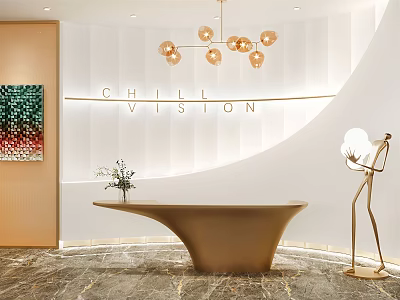 Modern Front Desk 3d model
