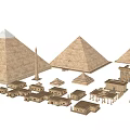 Ancient Architecture Models With Pyramids Obelisk Temple Structures And Stepped Platforms 3d model