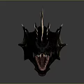 Ferocious Mythical Dragon Creature With Scaled Skin Sharp Teeth Spiked Back 3d model
