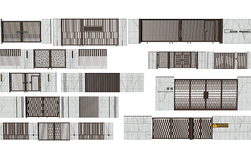 Modern Gate Courtyard Iron Door 3d model