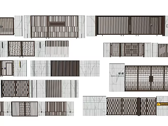 Modern Gate Courtyard Iron Door 3d model