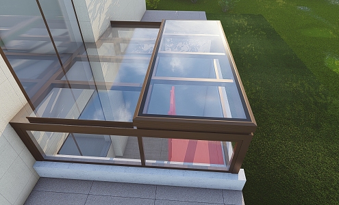 Single-open translation sunroof 3d model